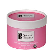 Organic Essence Temple Rose certified organic neck and décolleté cream jar